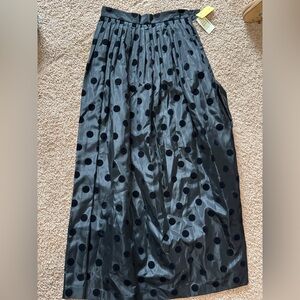 Studio G Vintage Y2K Sateen Velvet Polka Dot Midi Maxi Skirt